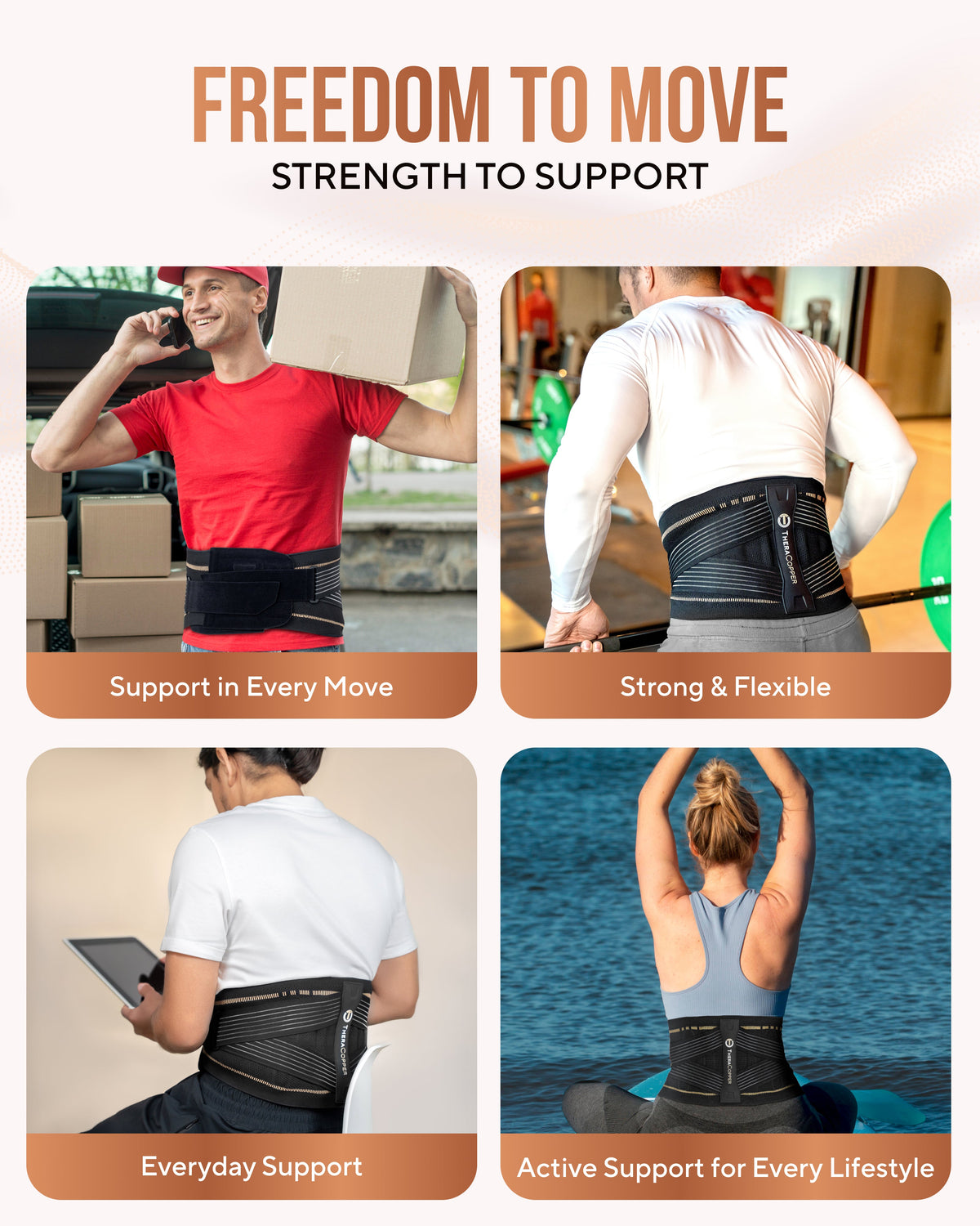 TheraCopper Copper Compression Lower Back Brace
