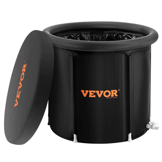 Black inflatable pot with orange 'Vevor' logo on a white background