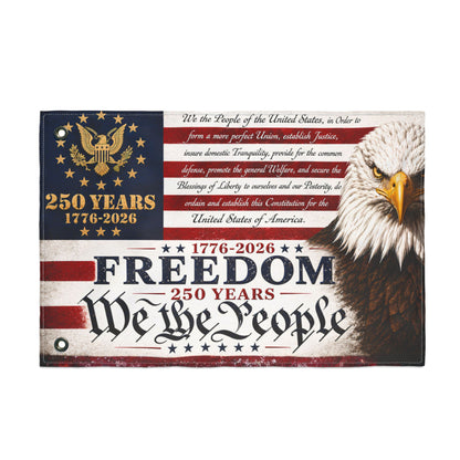 American Flag 250 Years 1776–2026 | Freedom We The People Eagle Flag | Patriotic Outdoor Double-Sided Flag | 12x18 Yard Porch Decor