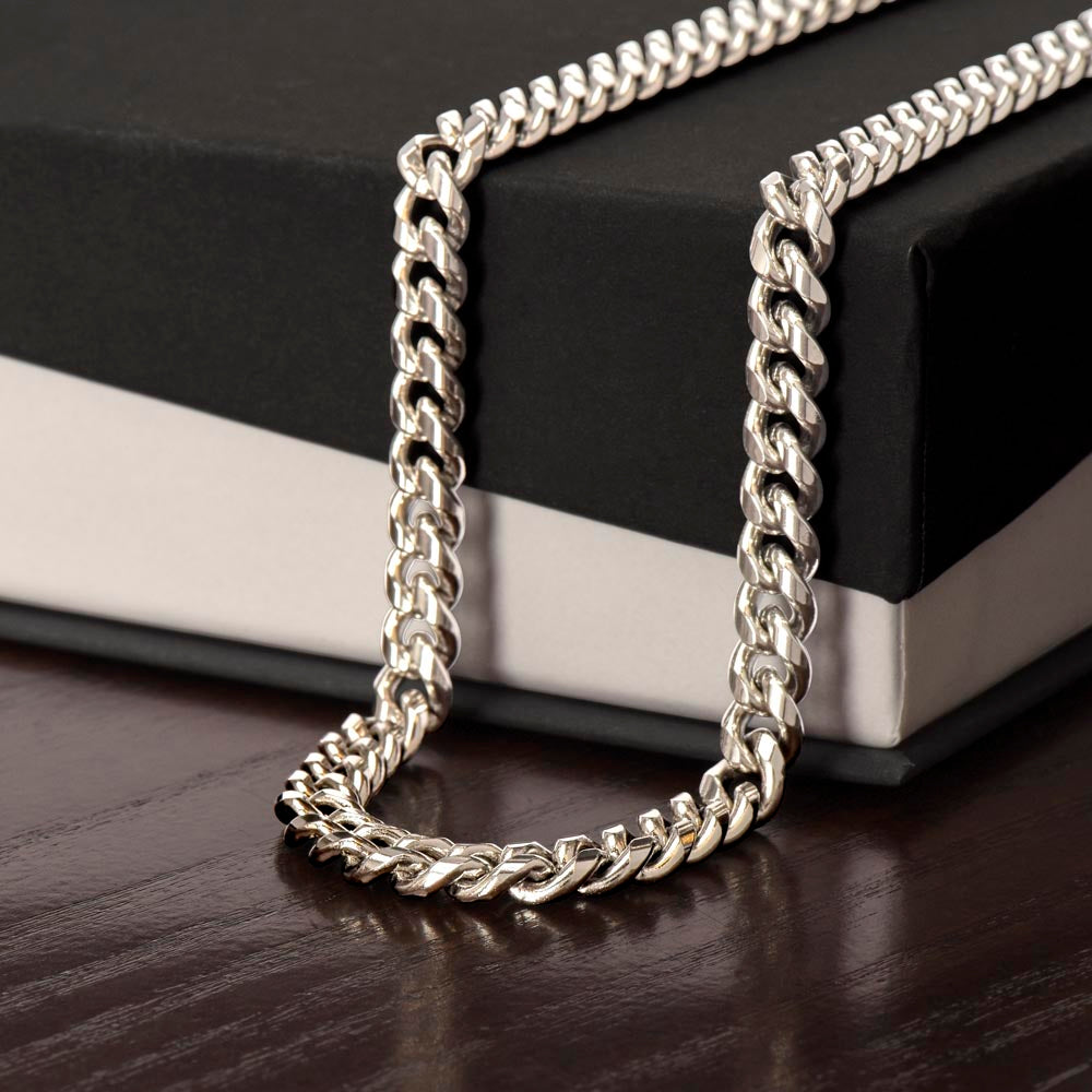 Cuban Link Necklace for Dad | “Steady Hands Strong Heart”