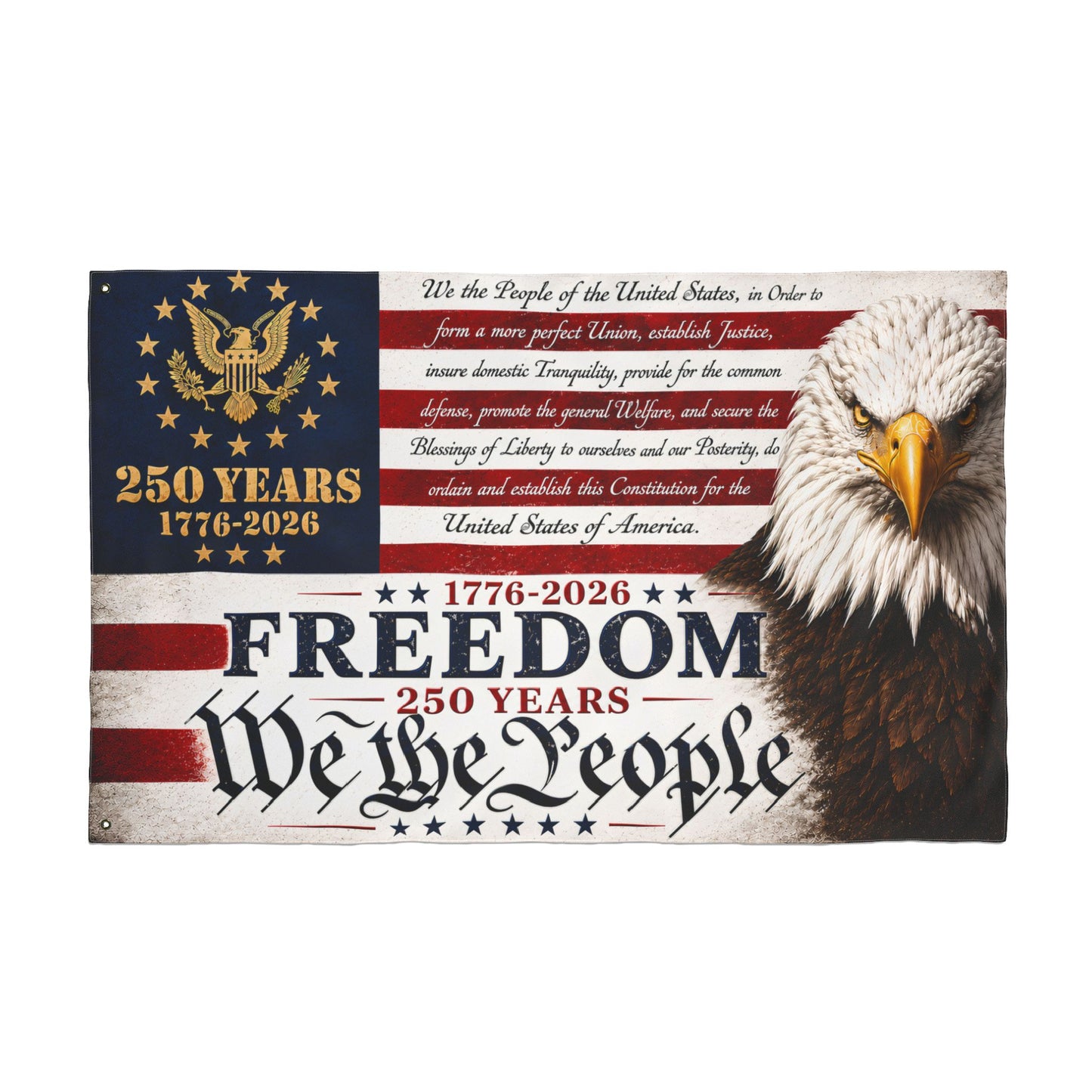 American Flag 250 Years 1776–2026 | Freedom We The People Eagle Flag | Patriotic Outdoor Double-Sided Flag | 36x60 Yard Porch Decor