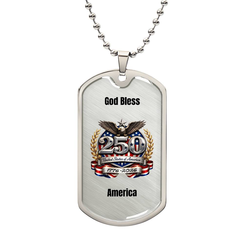 America’s 250th Anniversary Dog Tag Necklace