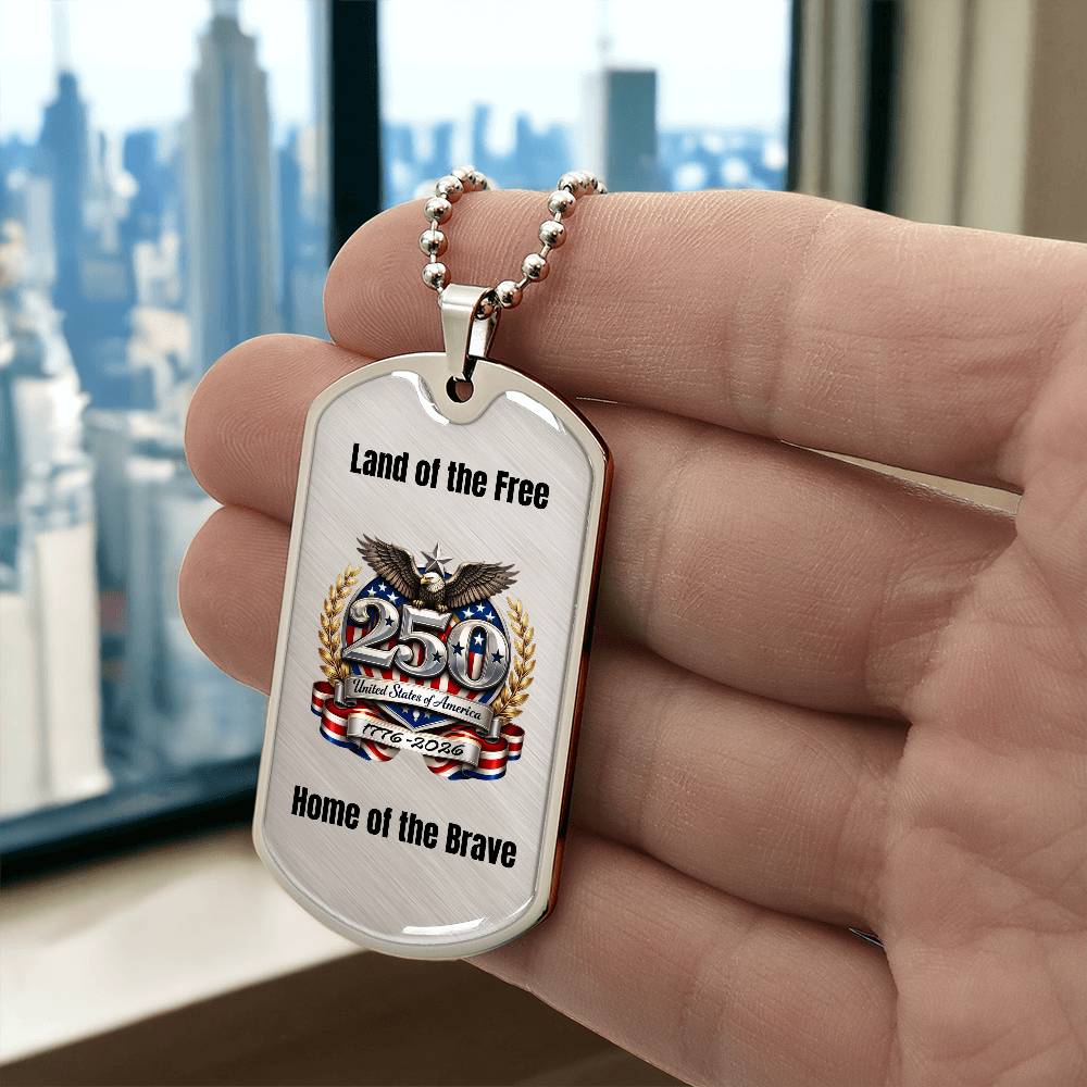 America’s 250th Anniversary Dog Tag Necklace