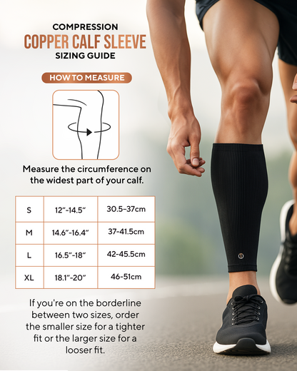 TheraCopper Copper Calf Compression Sleeves (2 Pack)