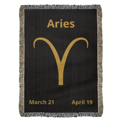 Zodiac Woven Blanket Minimal Astrology