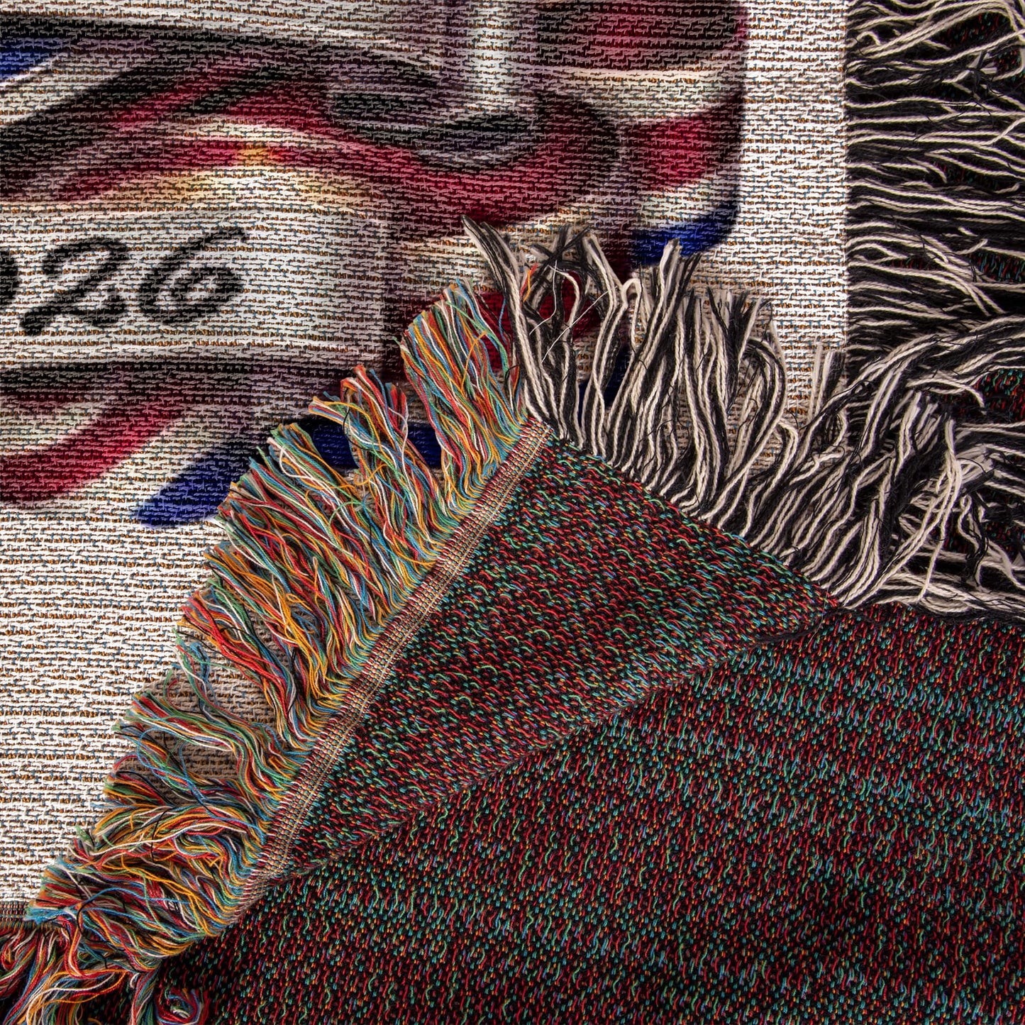 America’s Semiquincentennial Woven Blanket | 100% Cotton Heirloom Throw | Blu Onyx