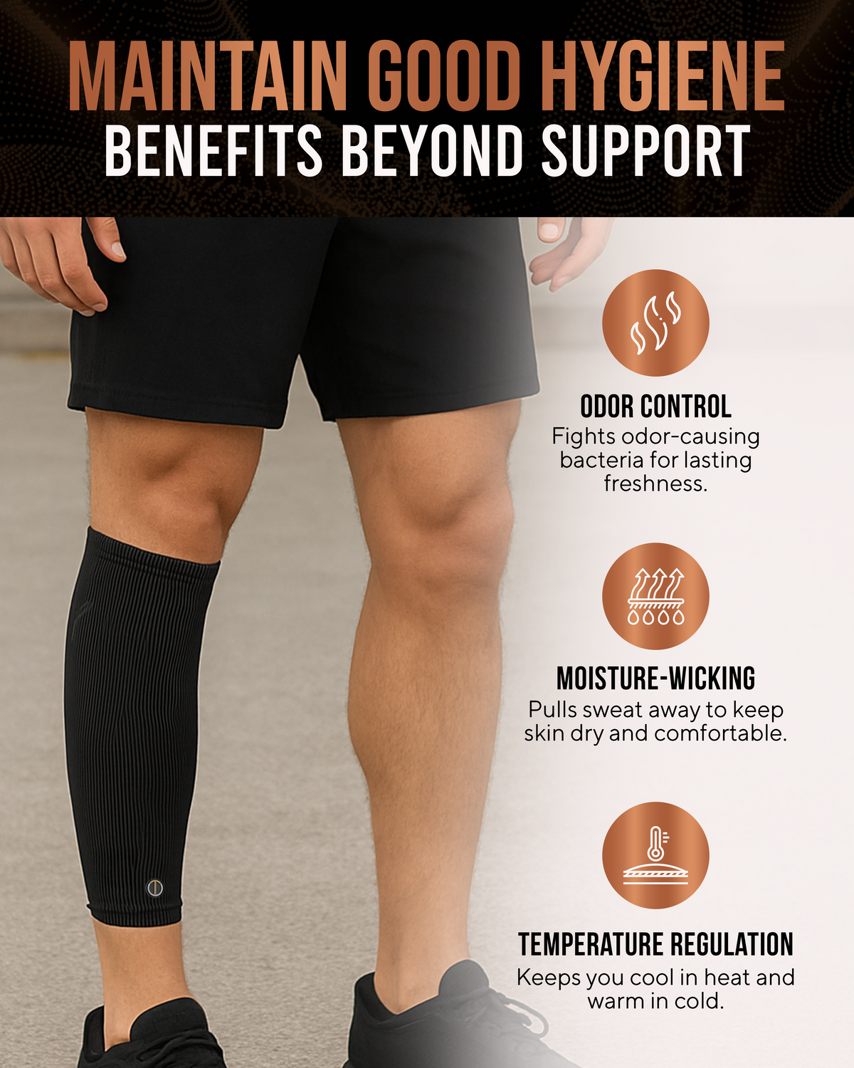 TheraCopper Copper Calf Compression Sleeves (2 Pack)