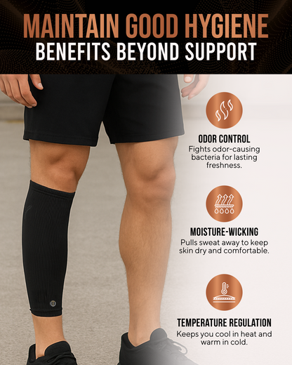 TheraCopper Copper Calf Compression Sleeves (2 Pack)