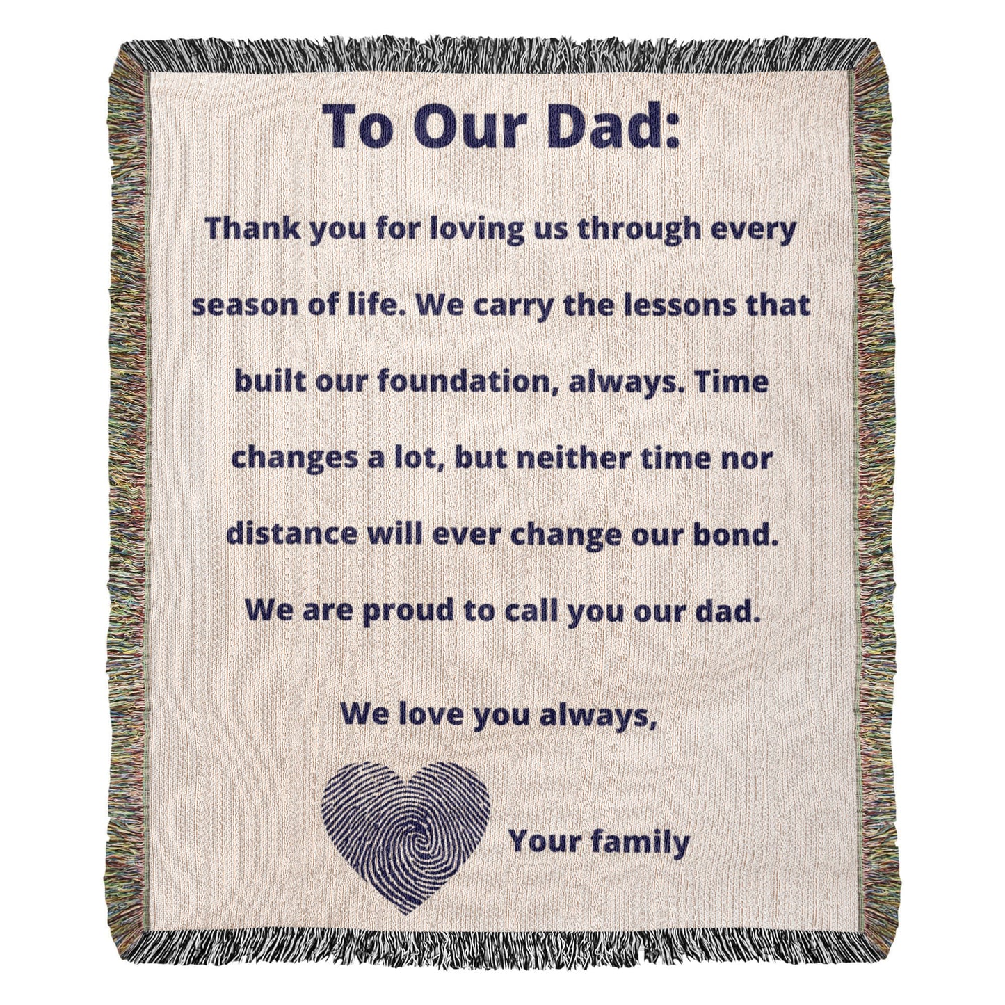 To Our Dad Woven Blanket – Heirloom Cotton Throw Gift for Father’s Day