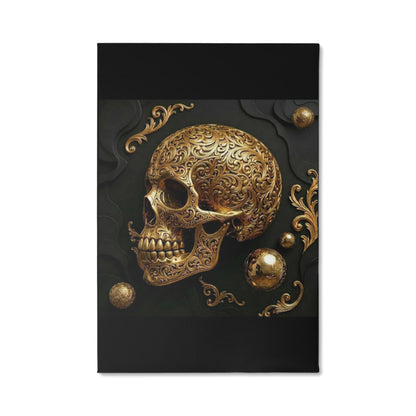 Golden Skull Canvas Wall Art | Modern Gold Skull Decor Print | Blu Onyx