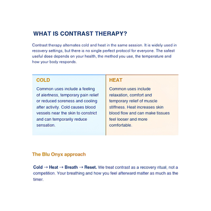 Blu Onyx Contrast Therapy Guide