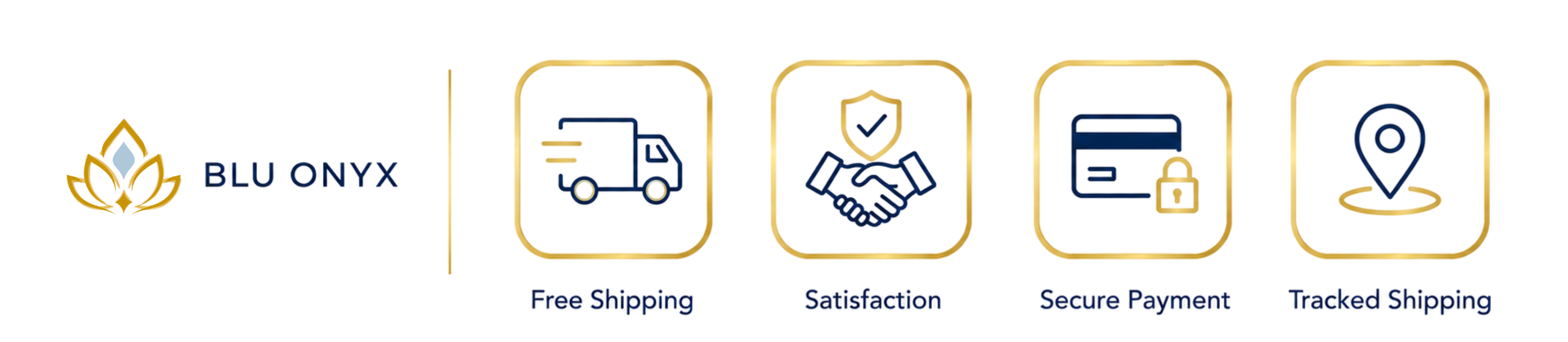 Trust Badges - Free Shipping, Satisfaction, Secure Payment, Tracked Shipping
