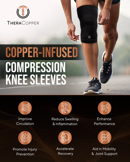 TheraCopper Copper-Infused Recovery Knee Sleeves (2-Pack)