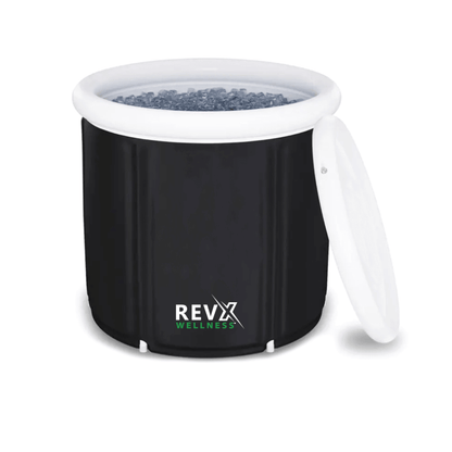 RevX Ice Pod portable cold plunge tub with insulated cover