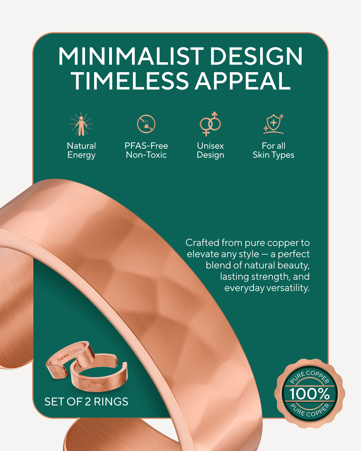 Copper ring set info Blu Onyx