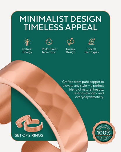 Copper ring set info Blu Onyx