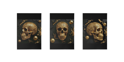 Golden Skull Canvas Wall Art | Modern Gold Skull Decor Print | Blu Onyx