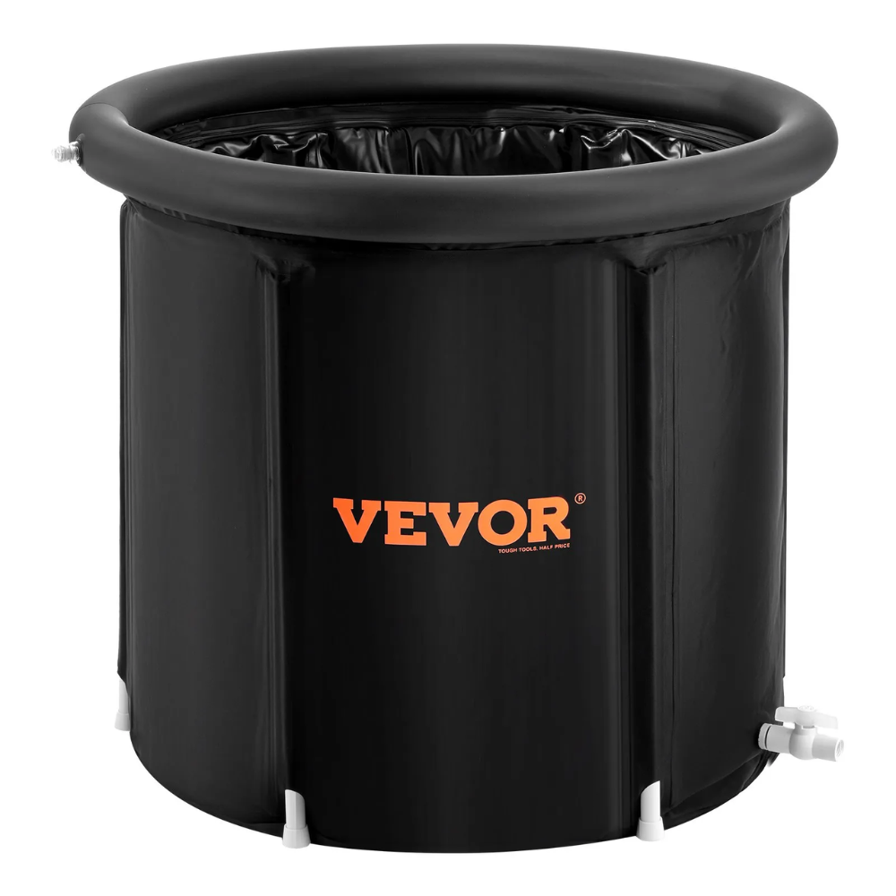 Black Vevor inflatable tub on a white background