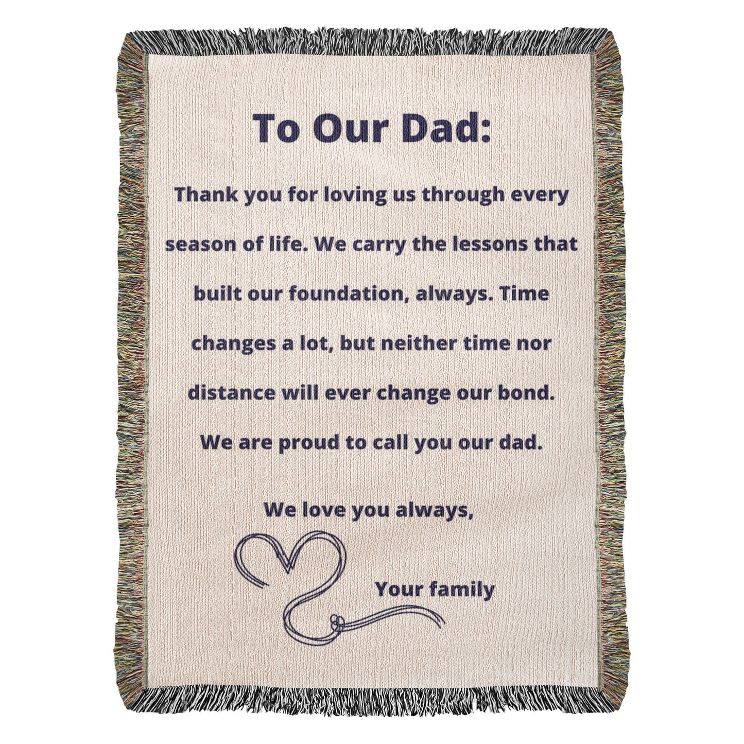 To Our Dad Woven Blanket – Heirloom Cotton Throw Gift for Father’s Day