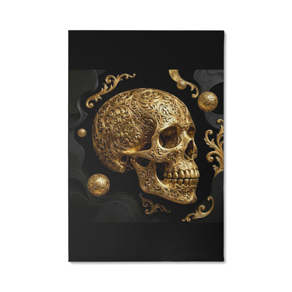 Golden Skull Canvas Wall Art | Modern Gold Skull Decor Print | Blu Onyx