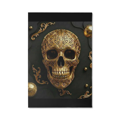 Golden Skull Canvas Wall Art | Modern Gold Skull Decor Print | Blu Onyx