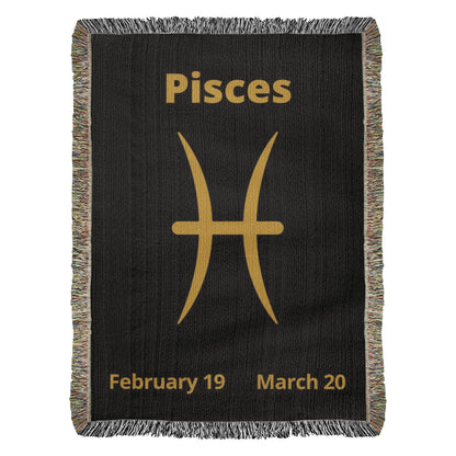 Zodiac Woven Blanket Minimal Astrology