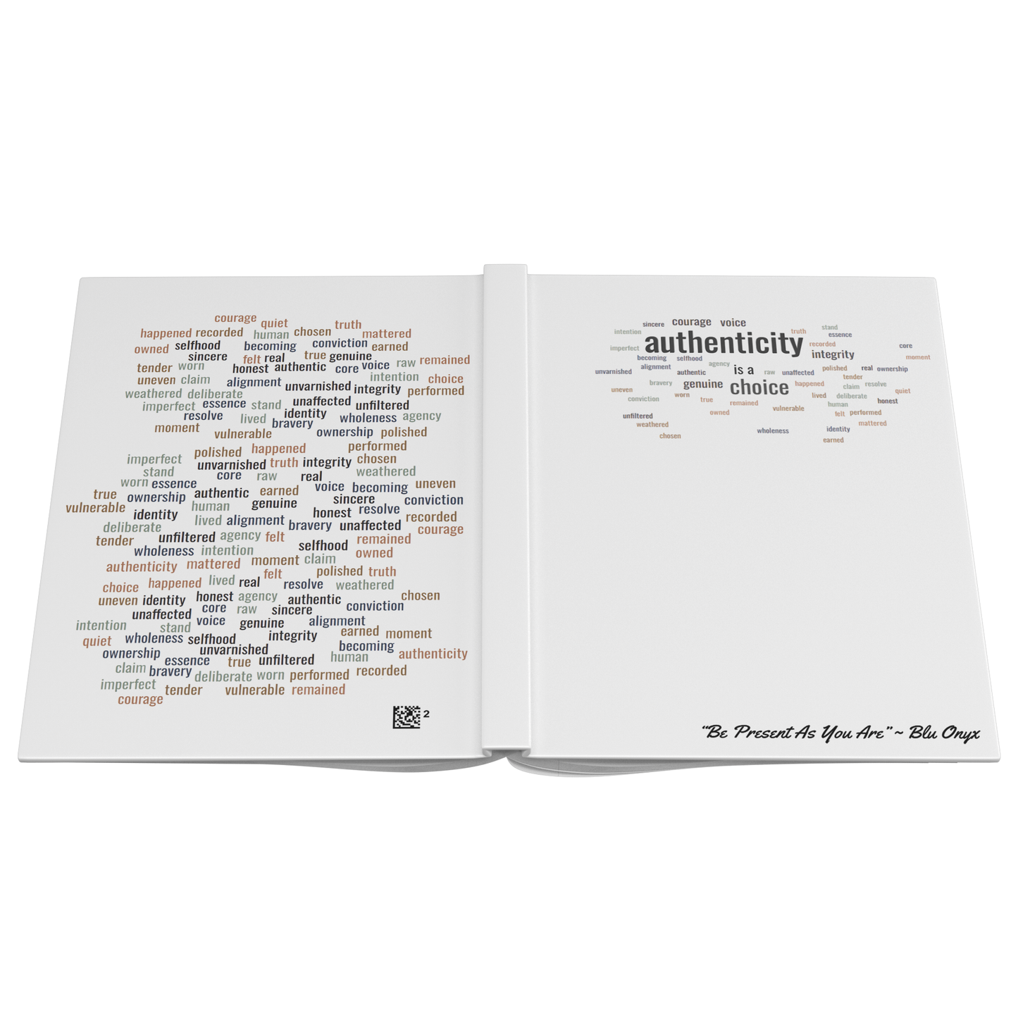 Authenticity is a choice journal front and back cover by Blu Onyx
