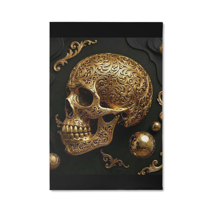 Golden Skull Canvas Wall Art | Modern Gold Skull Decor Print | Blu Onyx