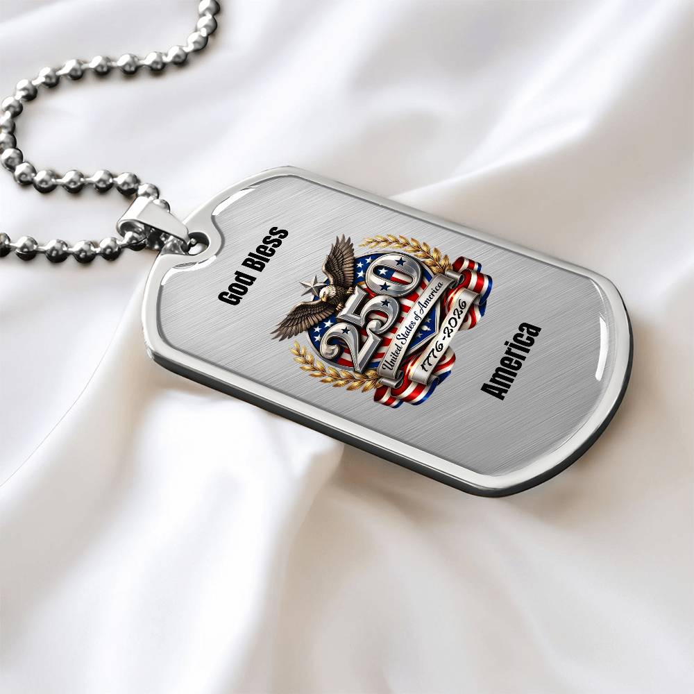 America’s 250th Anniversary Dog Tag Necklace