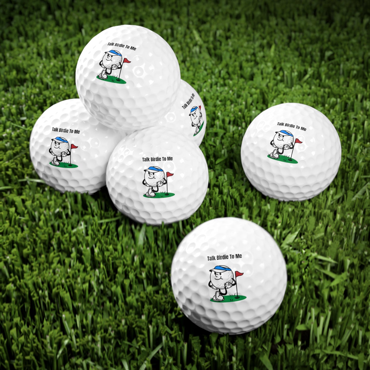 Custom Golf Balls Set (6 Pack) | Printed Golf Ball Gift | Durable Practice & Play Golf Balls | Blu Onyx